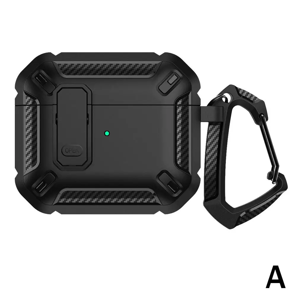 TPU Armored Earphone Protective Case For AirPods 4 Waterproof /anti Drop Earphone Protective Shell With Hook G7I7
