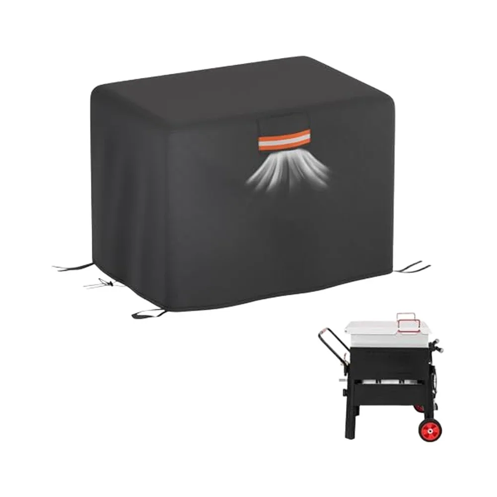 Crawfish Boiler Cover 47x34x34 Inch 210D Fabric with Waterproof Seam Tape Air Vents and Windproof Drawstring for CFB1001A