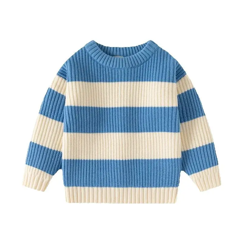الأولاد مخطط البلوزات الخريف الاطفال فضفاض البلوز موضة البلوز جديد الأطفال الدافئة قاع في سن المراهقة محبوك الملابس