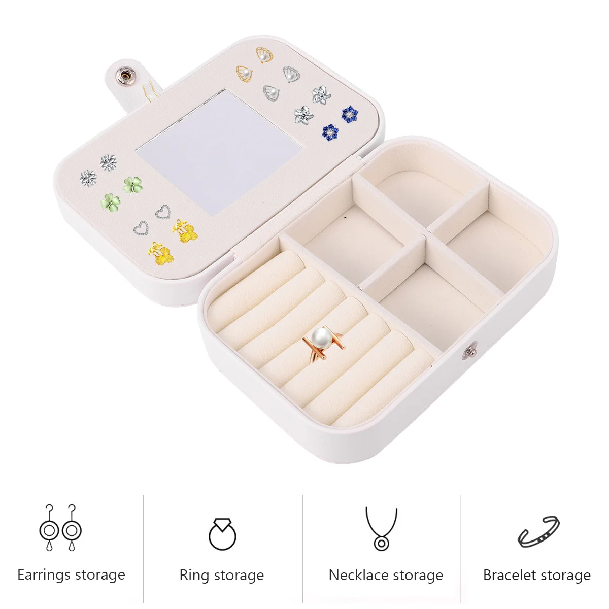 

Organizer Organiser Compartments Travel Jewelry Cases for Women Display Earrings
