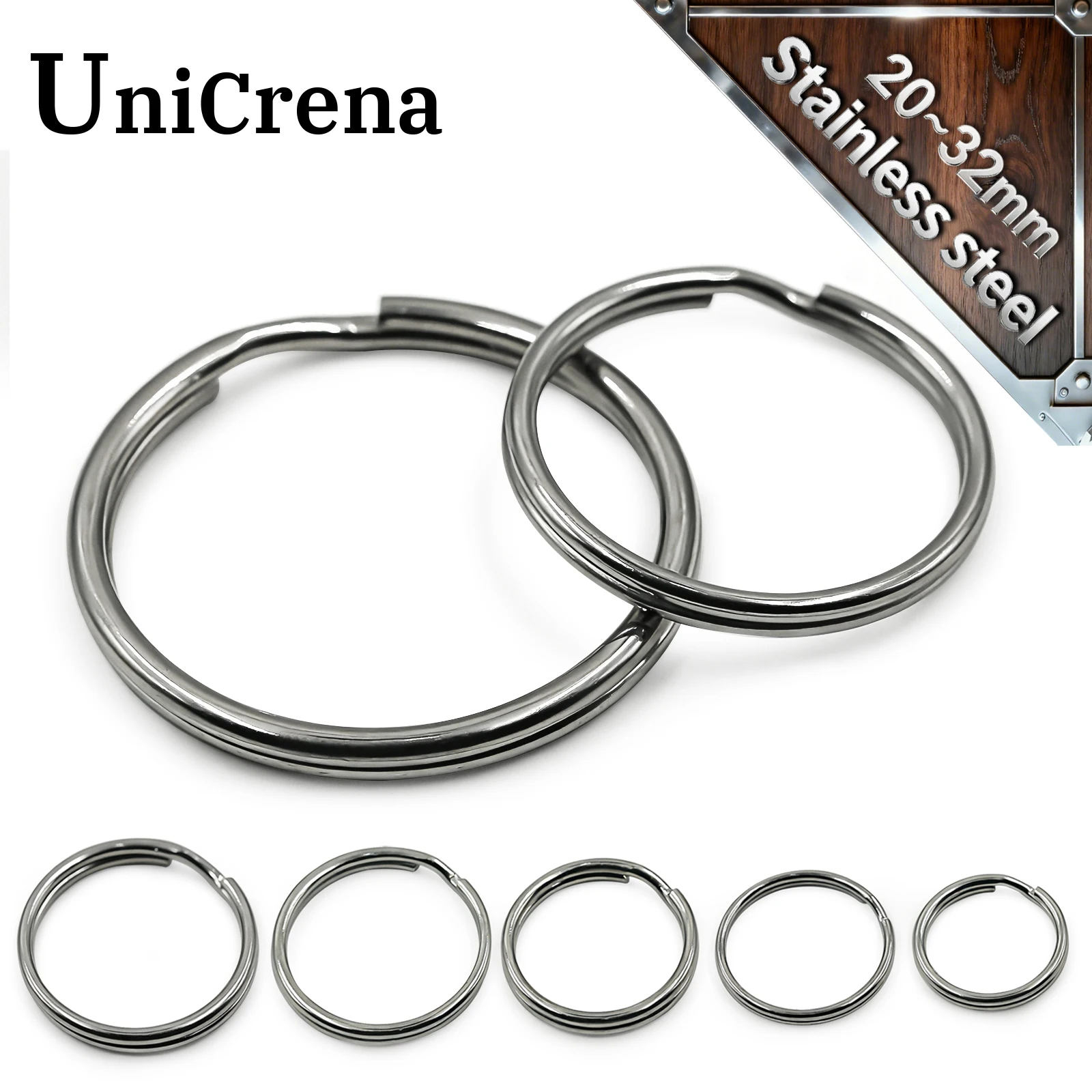 

UniCrena 304 Stainless Steel Key Rings Bulk Heavy Duty Split Key Rings Keychain for EDC DIY Dog Tag Rings Home Office Car Keys