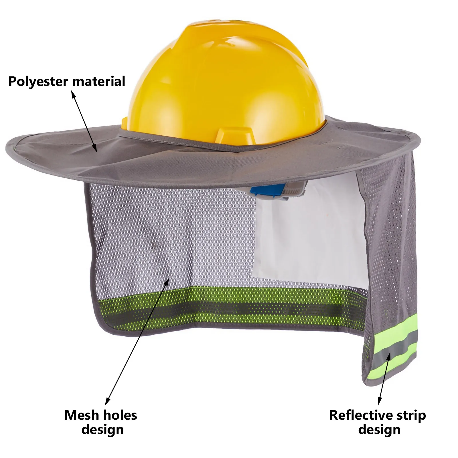 

Hard Hat Neck Shade Sun Visor Full Brim Hat Cover Safety Accessories Reflective Band UV Protection Cooling Outdoor Work