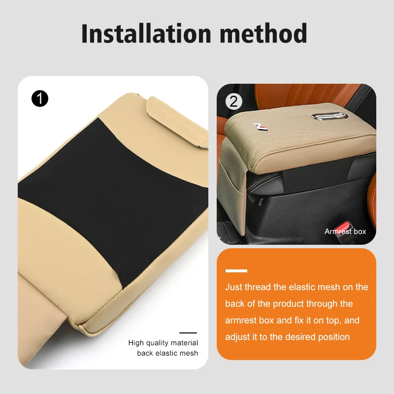 For Hyundai Car Armrest Height Booster Cushion Leather Metal Storage Pocket Pad Sonata i30 i20 Tucson Elantra Kona N Line - view 5