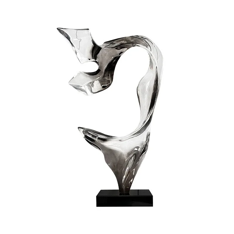 Sales Office Staircase Hotel Lobby Abstract Transparent Resin Sculpture Entrance Living Room TV Cabinet Ornament Accessories