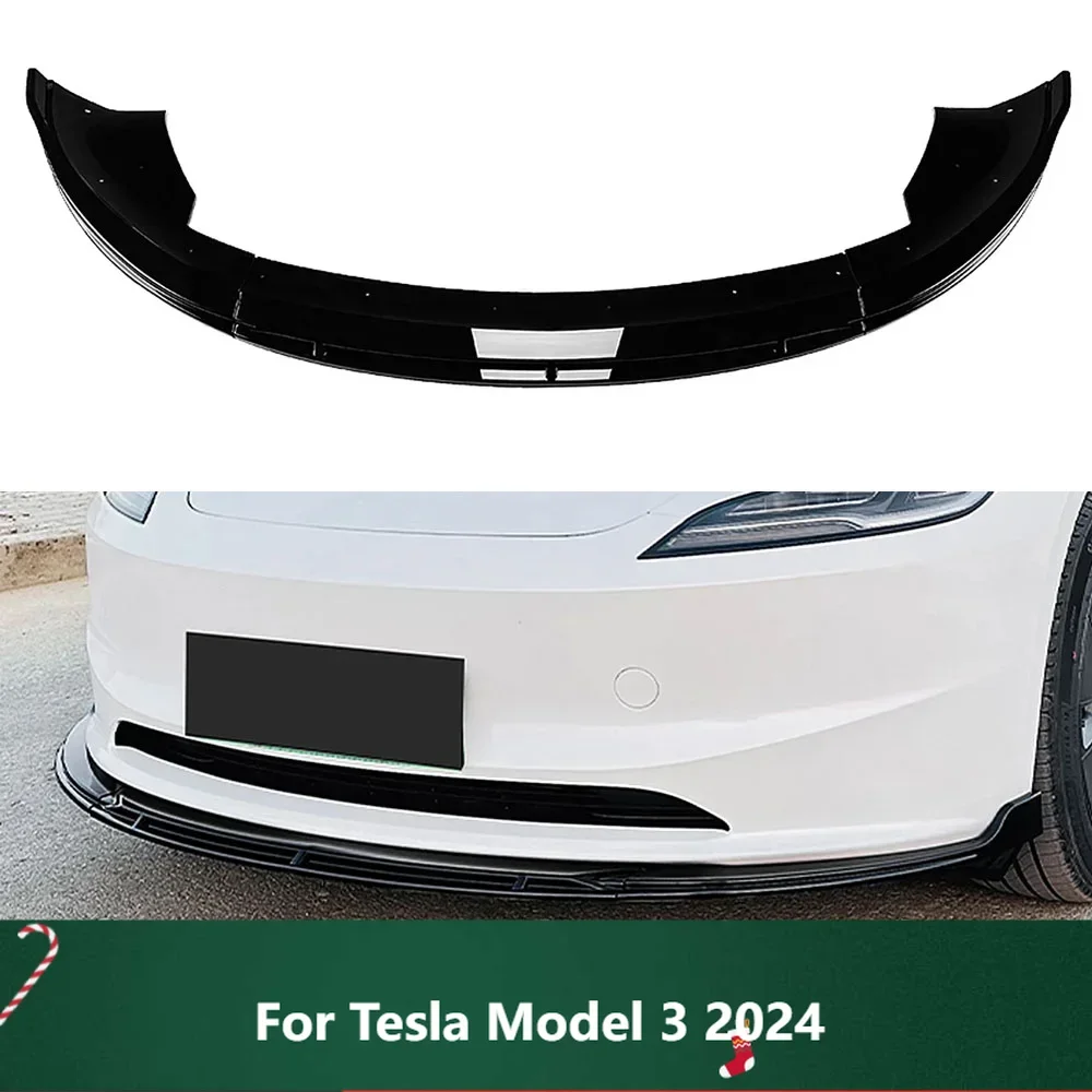 

New！For Tesla Model 3 2024 Front Bumper Chin Lip Guard Front Spoiler Deflector