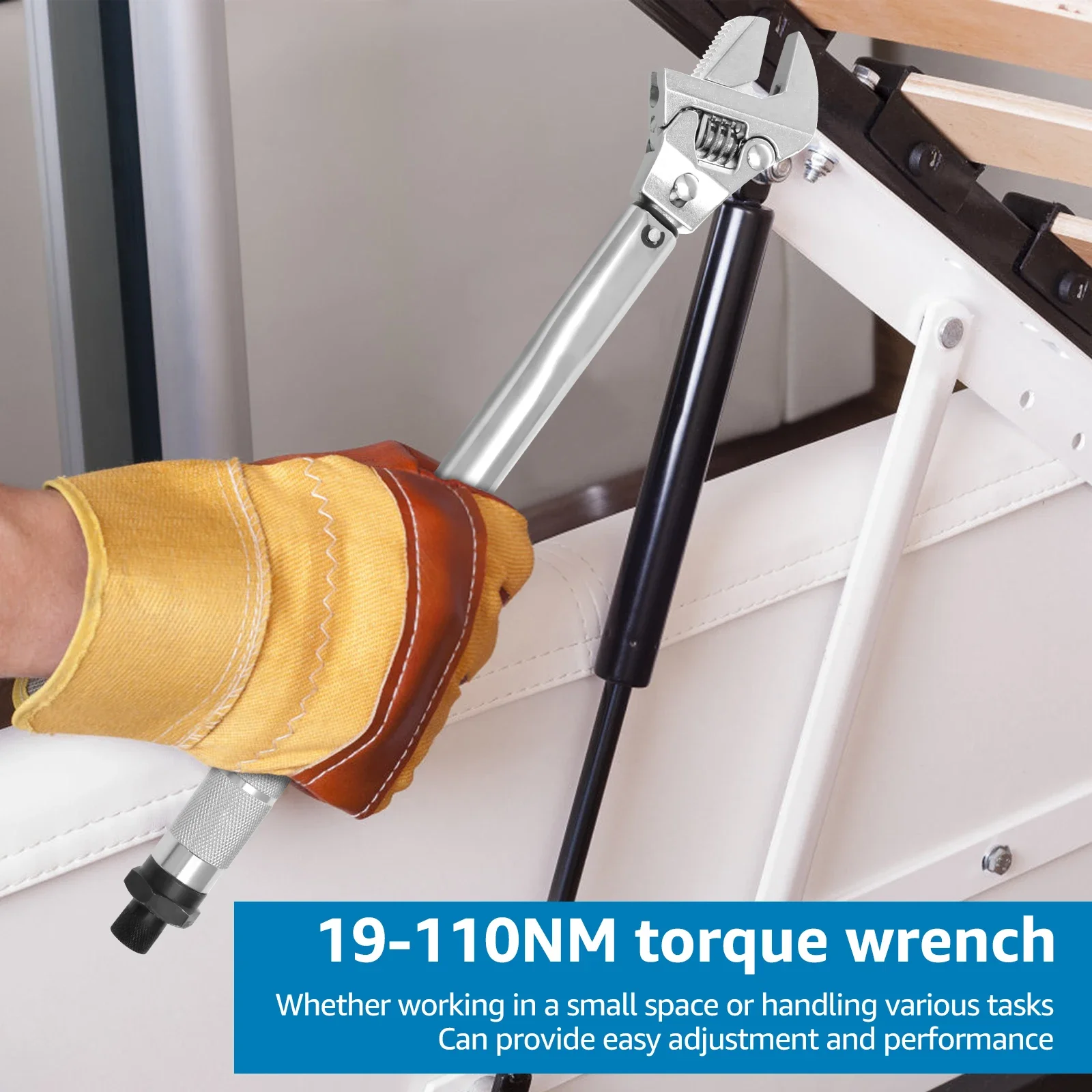 19-110NM 43mm Chiave dinamometrica regolabile 4 in 1 Chiave dinamometrica multifunzione Open End Strumento di riparazione Chiave per carpentiere meccanico domestico