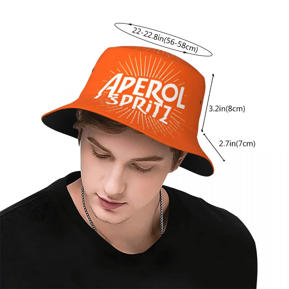 Summer Travel Headwear Cocktail Alcohol Drink Bar Merchandise Bucket Hats Sun Hat Aperols Spritz Boonie Hat UV Protection Hat