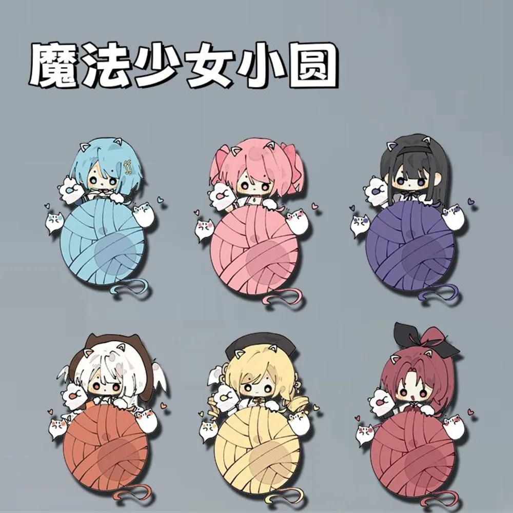 

6PCS Anime Puella Magi Magica Badge Brooch Pin Kaname Madoka Clothes Backpack Decoration Lapel Personalized Chest Tag
