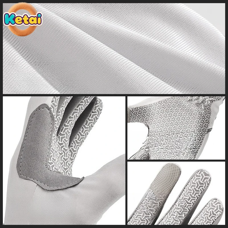 قفازات الفروسية، معدات التدريب على ركوب الخيل في الهواء الطلق، واقي من الشمس، مقاومة للاهتراء، مضادة للانزلاق، قفازات جميع الأصابع التي تعمل باللمس