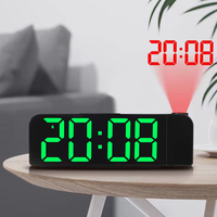 Projection Alarm Clock LED Digital Alarm Clock Temperature/Date Display Desk Alarm Clock Adjustable Brightness for Home Office