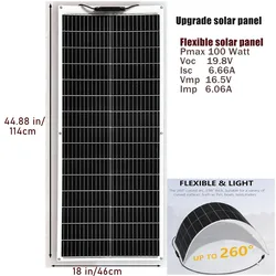 NEW Flexible solar panel 100W OR Panels solar with Solar controller + cable solar kit  12v  for camping car home Balcony battery