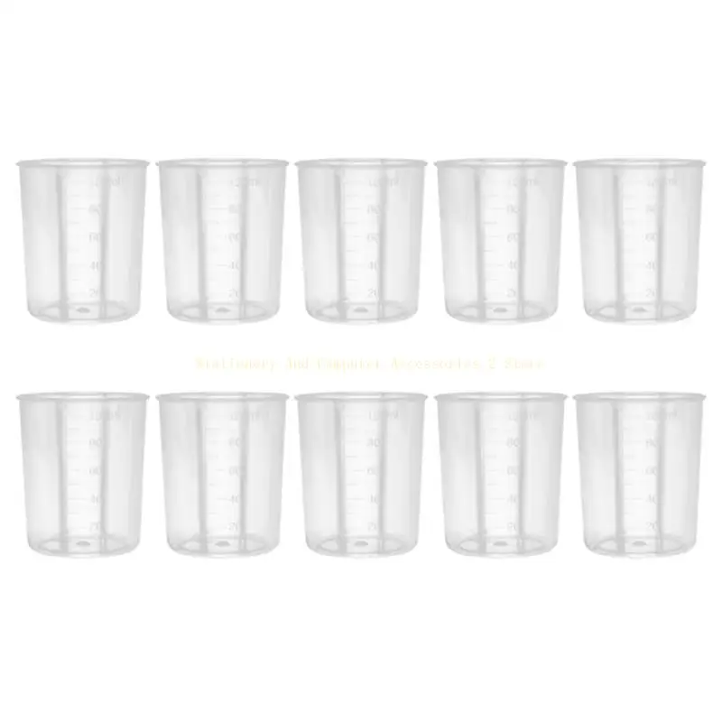 Portable 100ml Clear Measuring Cups for Mixing Paint Pigments Epoxy Resins 10pc