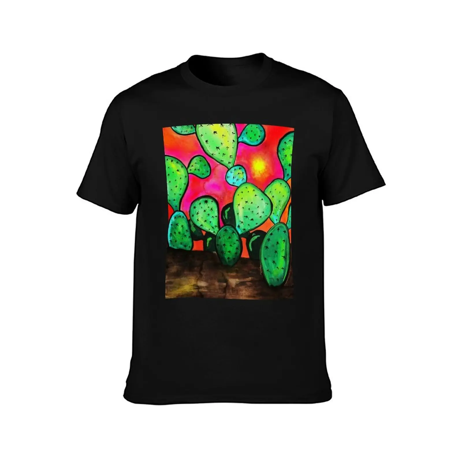 Prickly Pear Cactus T-Shirt Casual Fashion Print Tee Top T-Shirt