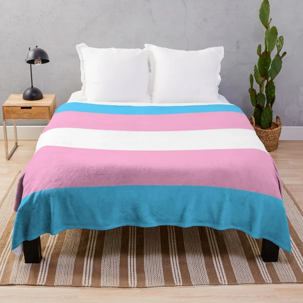 trans Throw Blanket Luxury Retros Bed Hairy Blankets