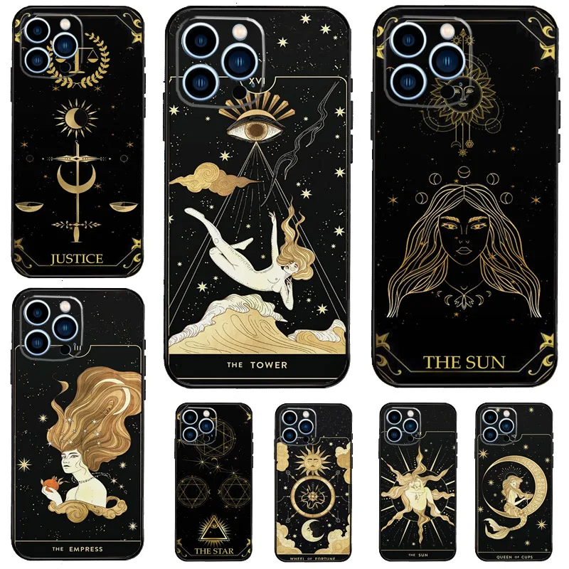 Astrology Tarot Cards Phone Case For iPhone 14 13 12 11 15 16 Pro Max 7 8 Plus XR X XS Max 12 13 Mini Cover Case