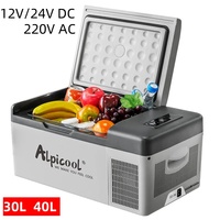 30L 40L Car Refrigerator Mini Portable Refrigerator Small Fridge Auto Compressor Freezer 12/24V Car Truck Travel Cooler