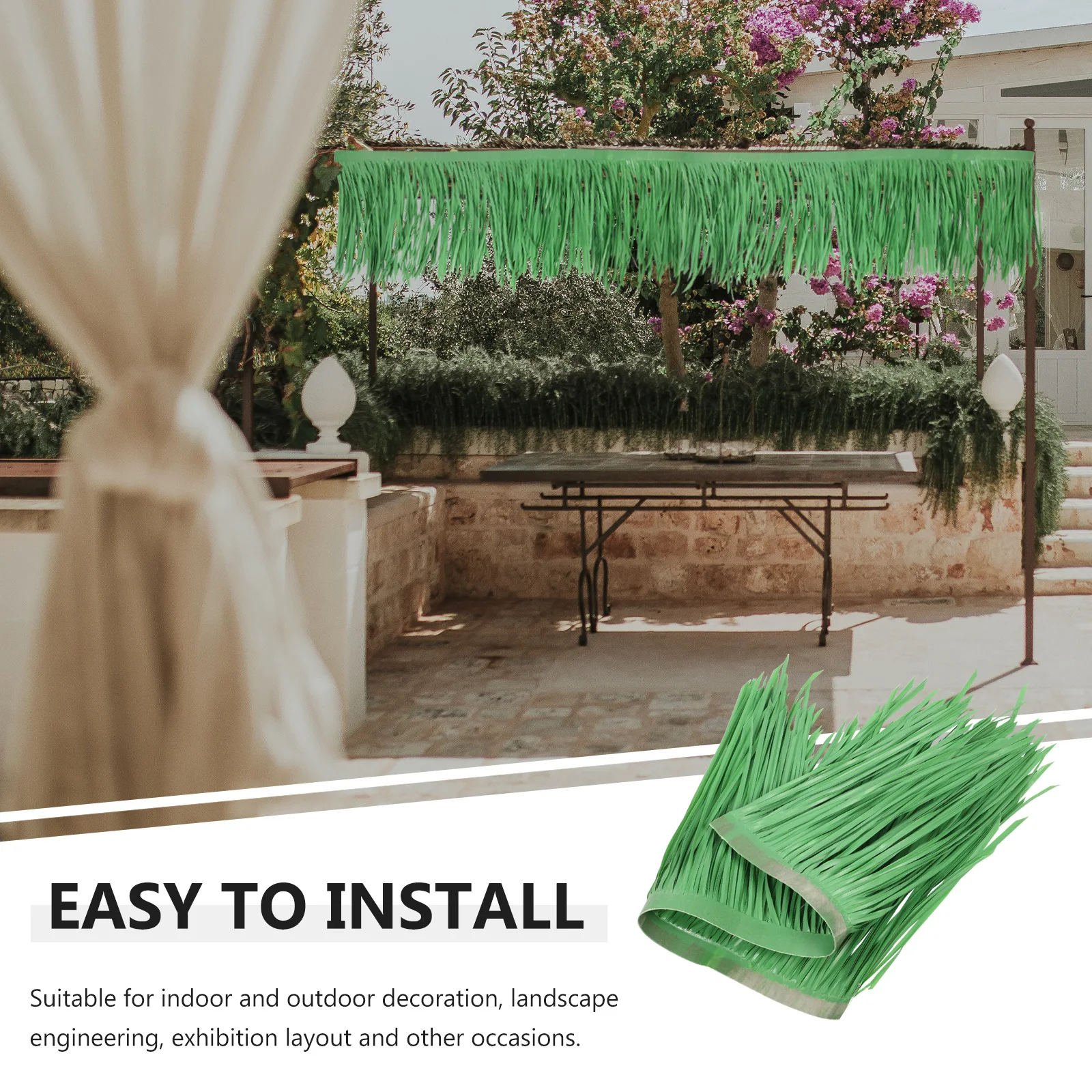 

Simulated Thatch Tiles Artificial Plants Green Color Outdoor DIY Decor Straw Roof Waterproof Sunproof Garden Hut Grass Roof