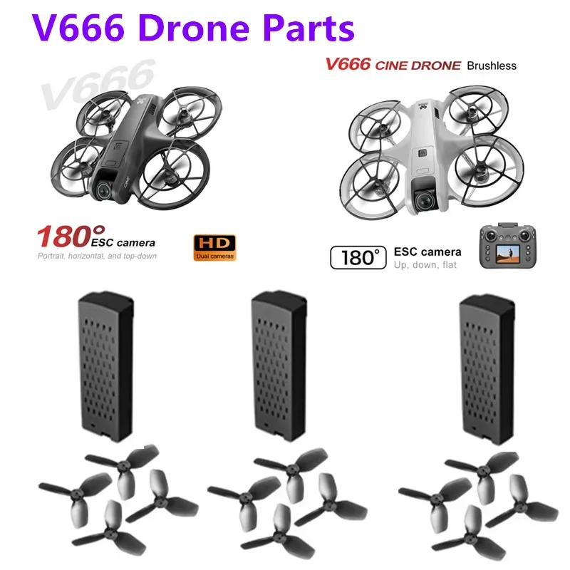 V666 Drone Blades 3.7V 1000MAH Battery For V666 Brushless Drone Screen Drone Battery Blades Dron Battery Parts accessory