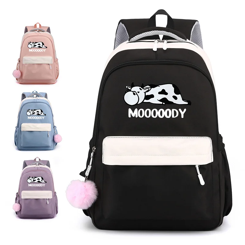 Grappige Koe Patroon Rugzak Nieuwe Mode Casual Outdoor Rugzak Tiener Schattige Koe Rugzak Schooltas