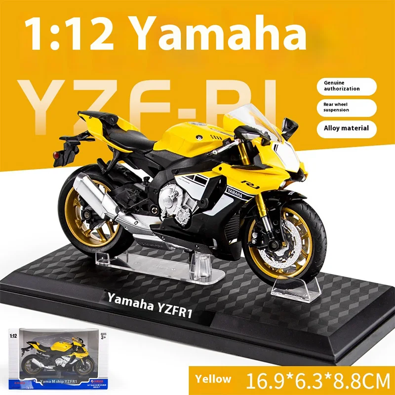 1: 12 Proportional Motorcycle Model Die Cast Metal And Plastic Parts Motorcycle 2020 Yamaha Yzf-R1 Boys Gift Adult Collection