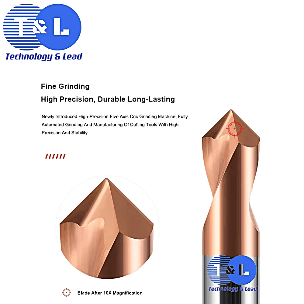 T&L 60°90°120° Tungsten Steel Carbide Centering Drill Positioning HRC50 CNC Mechanical Machining Center Drill Bit Tools