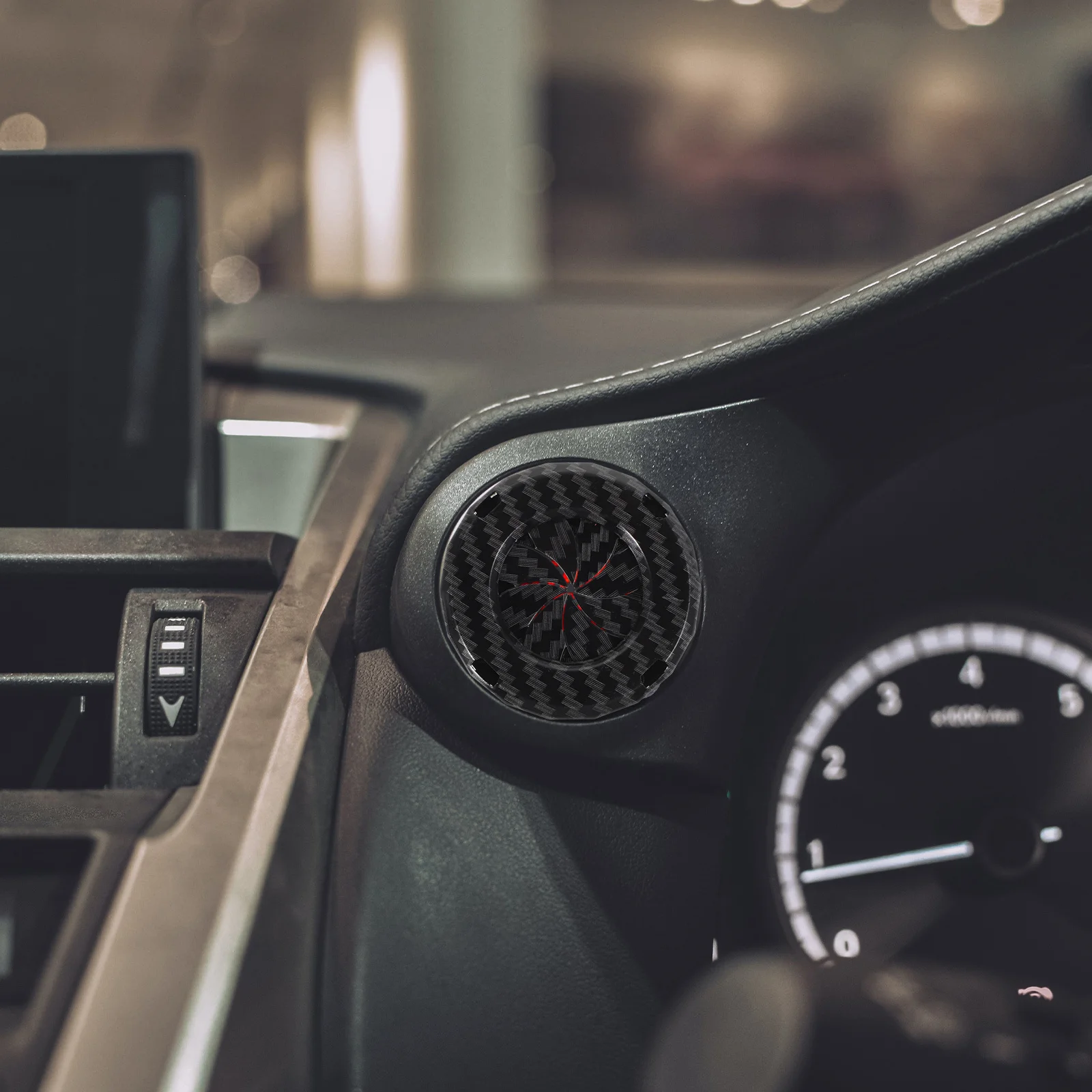 

Carbon Fiber Universal Engine Start Button Cover Car Push to Start Button Protection Interior Rotary Ignition Switch Guard