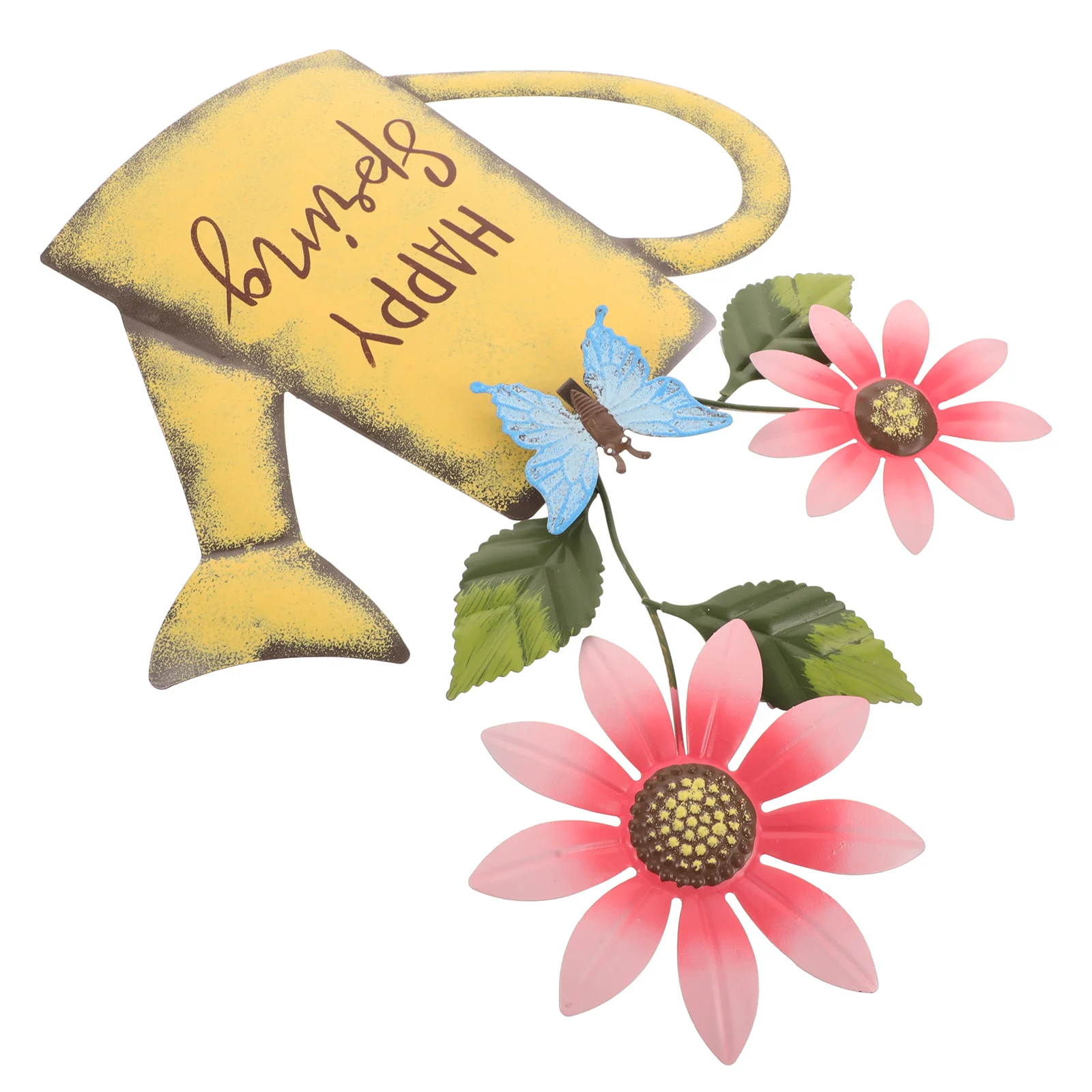 

Знак с растением, садовые украшения, настенные подвески, домашние 3700X3000X010 см, желтые железные подвесные скульптуры, металлическая сцена