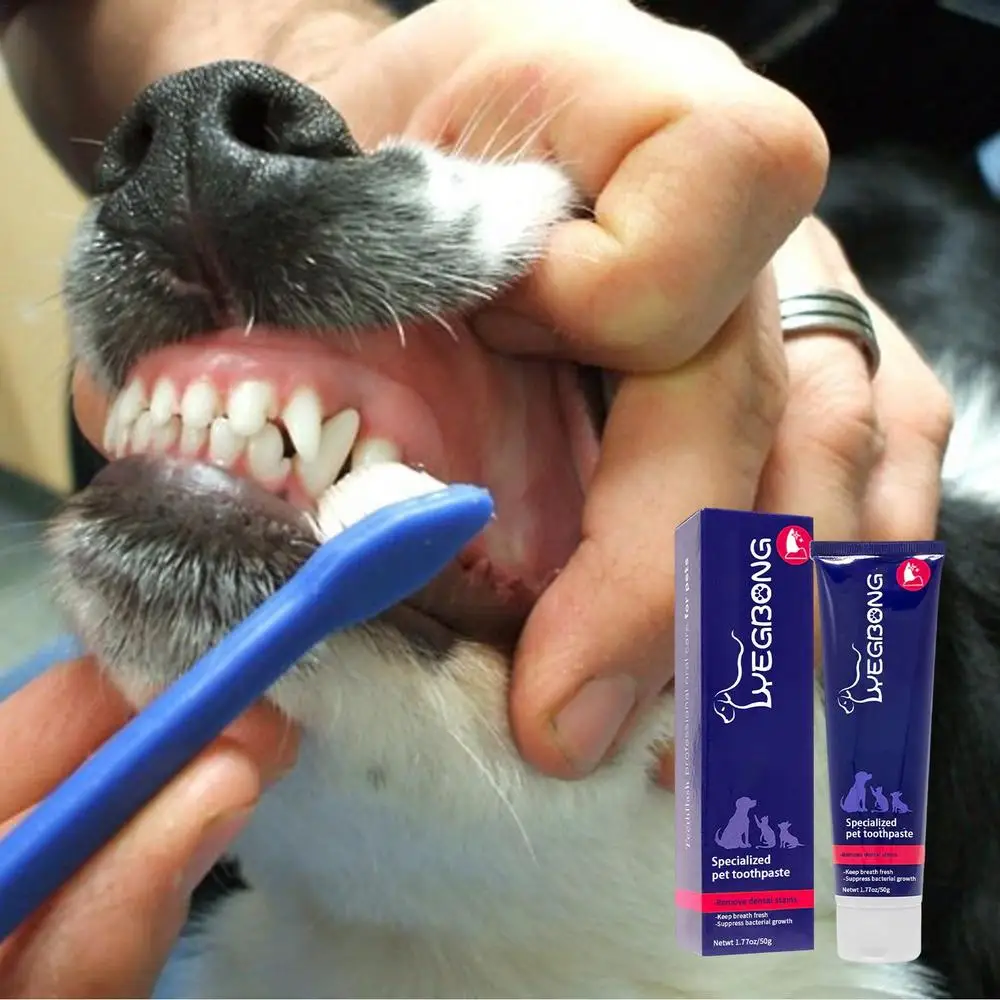 Pet Oral Cleaning Cream Whiten Teeth Peppermint Extract for Freshness Dogs Oral Healthy Care Stain Odor Removers Pet Supplies