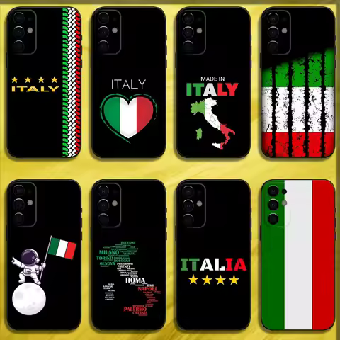 Map Italy Flag Phone Case For Samsung S25,S24,S21,S22,S23,S30,Ultra,S20,Plus,Fe,Lite,Note,10,9,5G Black Soft Cover