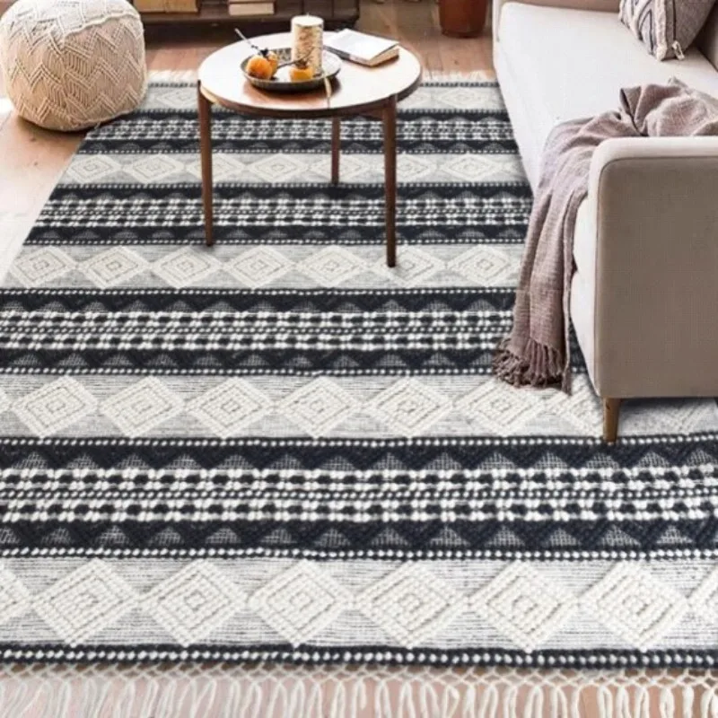

Moroccan retro carpet, hand-woven wool carpet imported from India