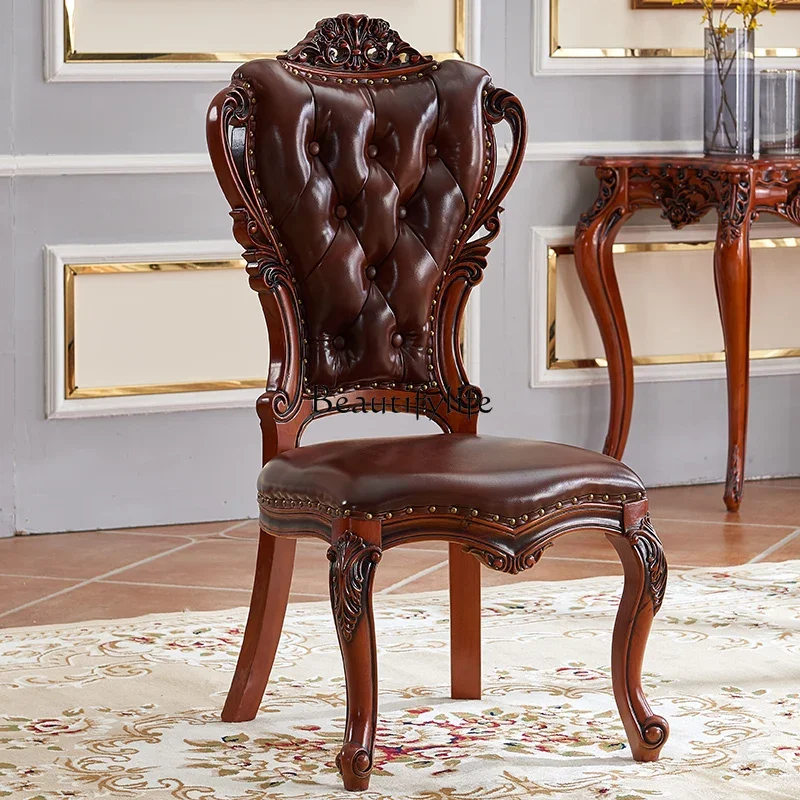 

yj5 American chair solid wood home made old French retro coffee chair