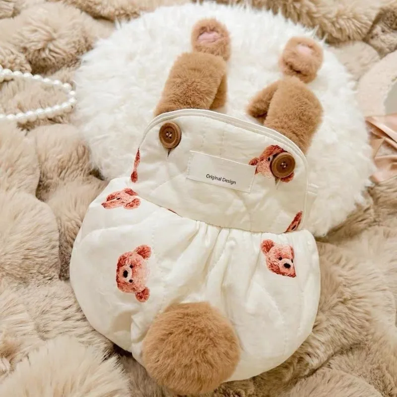 Bear Dog Coat Jacket Pet Clothing Thicker Soft Print  Dogs Clothes Plush Vest Cartoon Warm Winter Warm Dog Clothes Chihuahua