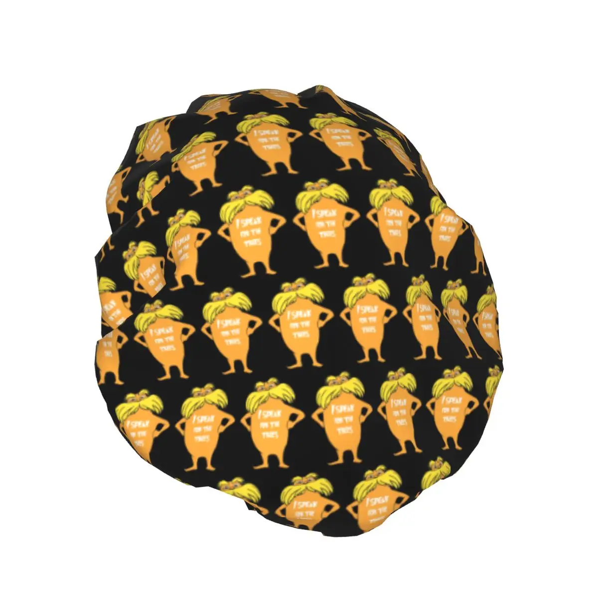 Custom Lorax I Speak For The Trees Shower Caps Women Elastic Waterproof Quick Drying Bath Hair Cap