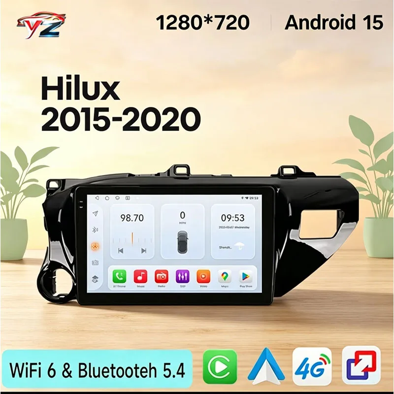 Android Car Radio Left hand drive For Toyota Hilux Pick Up AN120 2015 - 2020 CarPlay Android Auto Carplay 4G WIFI GPS Head Unit