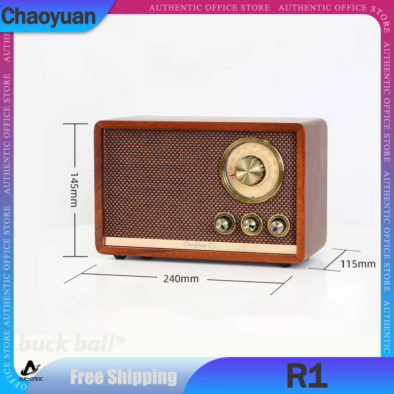 

New Chaoyuan R1 Log Radio Vintage Wireless Bluetooth Speaker Walnut Classic Desktop Computer Sound High End Home Speaker Gifts