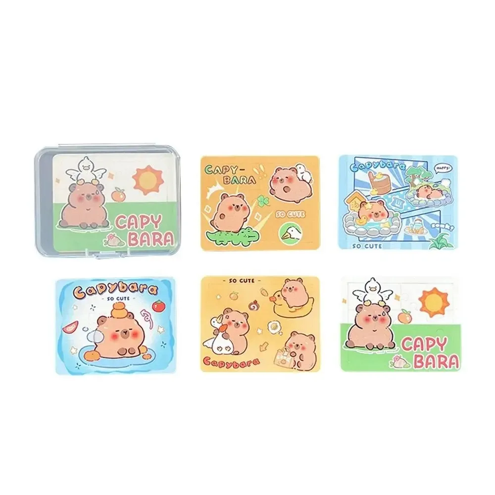 With Box Capybara Cartoon Puzzle Creative Hands-on Toys Cartoon Mini Puzzle Toys Paper Easy Cartoon Puzzle Game Children