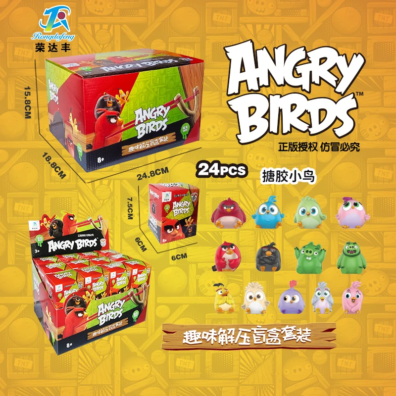 

Angrys Bird Squeeze Sound слепая коробка милые красные блюзовые птицы фигурки модель игрушки настольные украшения коллекционные подарки для детей