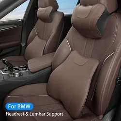 PU Leather Car Headrest Neck Cushion Lumbar Support Waist Pillow Protector For BMW 3 5 Series G30 G20 G32 F10 F30 X3 G01 X5 G05