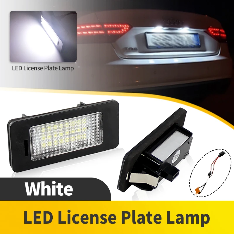

2PCS OEM LED License Plate Light For Audi A1 2011-up A4(B8) 4D 5D 2008-2012 Allroad 2010-2013 A5/S5 2D 5D Sportback 2008-2011 A6
