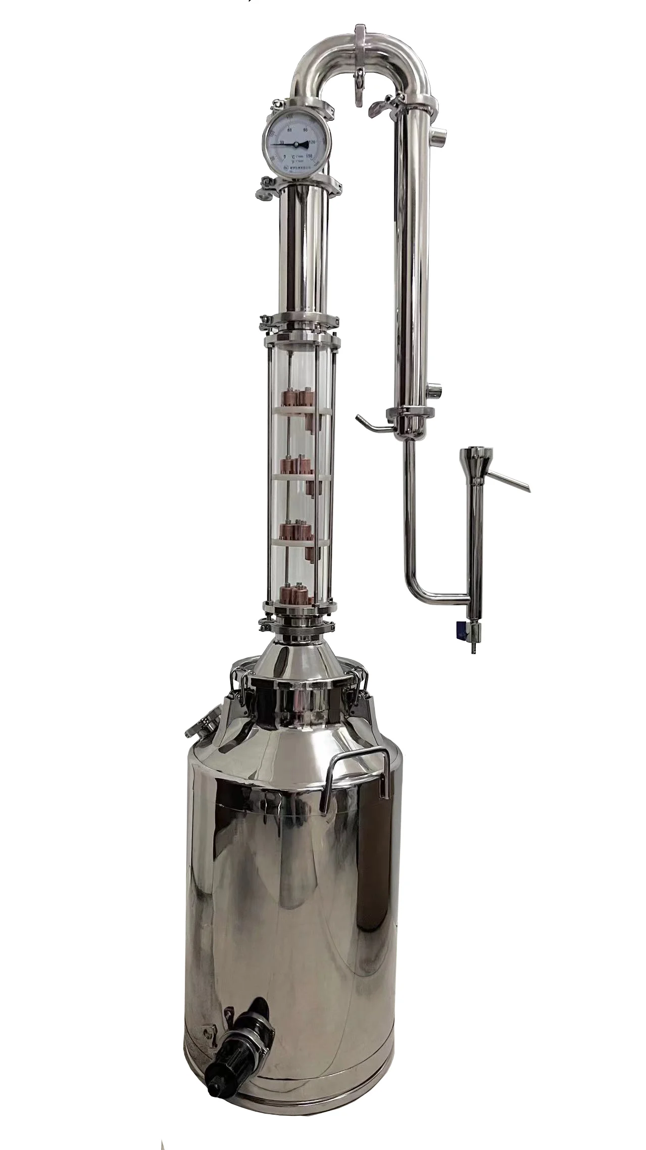 50L Stainless Steel Distilling Equipment with Electrical Heating and Pump for Home Distillation of Brandy Whisky Rum