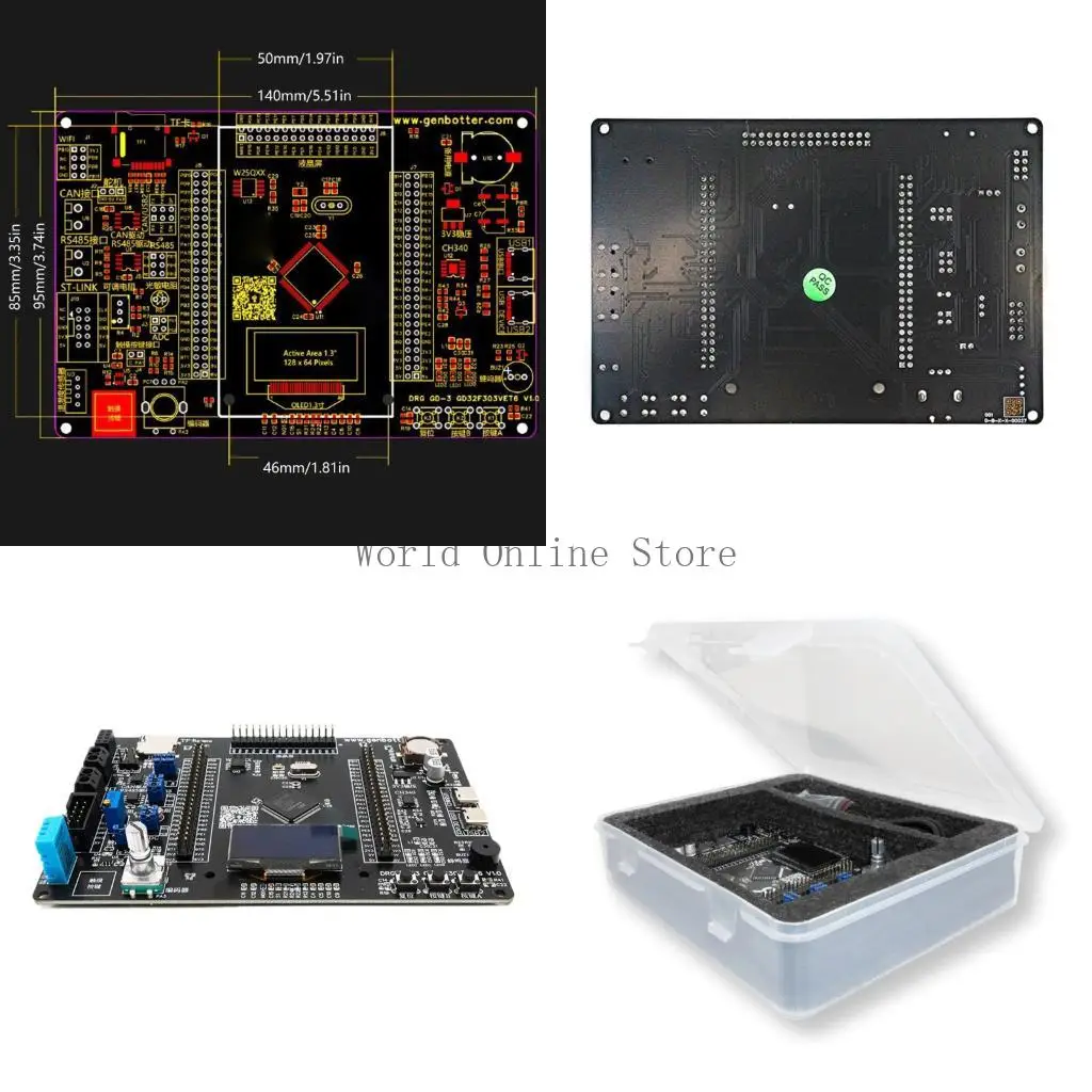 

Fast Speed GD32F303VET6 Embedded Learning Board With 120MHz MCU Multiple Communication 2-3.6V Development Board 87HC