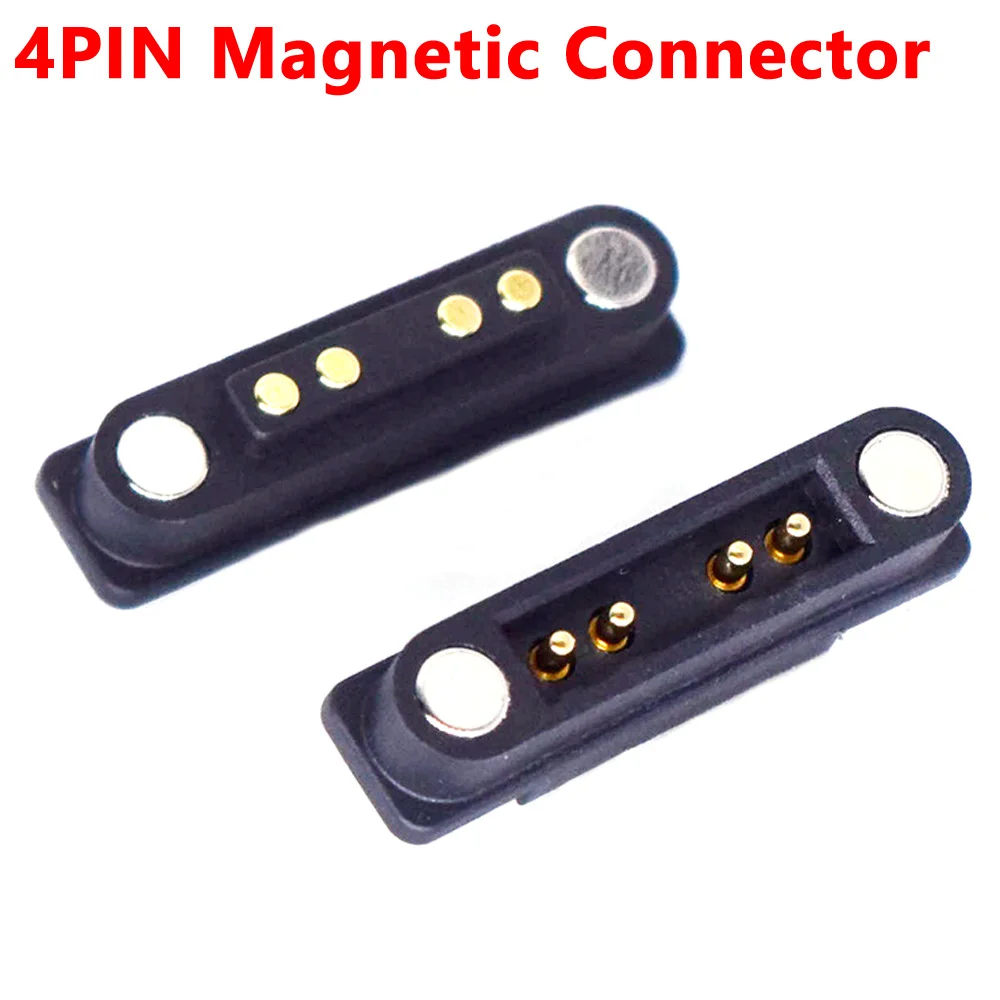 

4pin waterproof high current magnet suction spring pogo pin connector male and female probe DC power charging magnetic connector