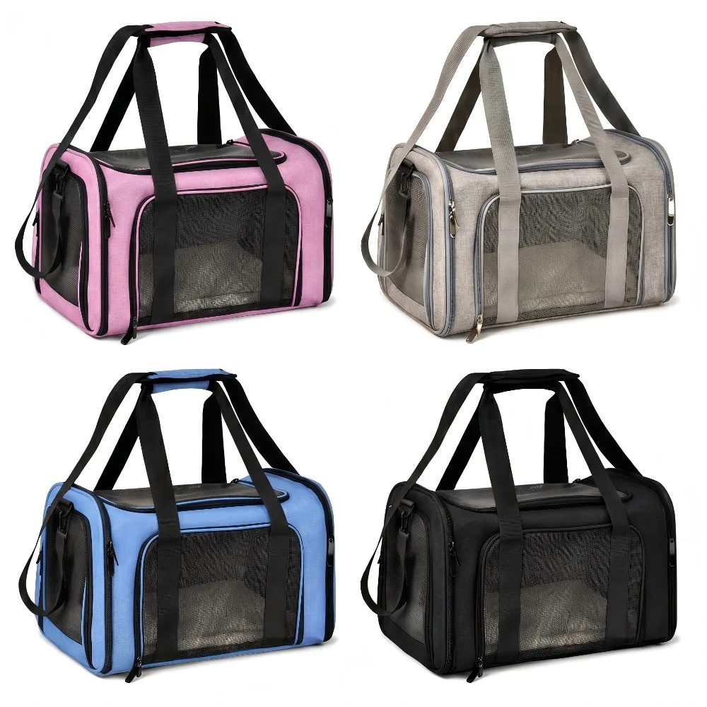 Portable Breathable Dog and Cat Carrying Bag - Soft Side-Back Bag - Pet Backpack - Pet Travel Bag - Travel and Play Pet Handbag