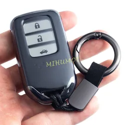 For Honda Civic Pilot CRV HRV Accord Passport Insight Clarity Odyssey Black Transparent Key Fob Case Cover Keychain Light Thin