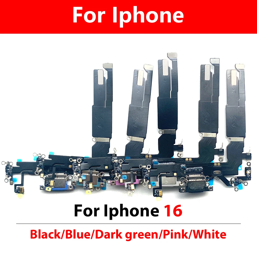 10Pcs/Lot Good USB Charging Port Dock Charger Plug Connector Board Flex Cable For Iphone 16 16 Plus 16 Pro Max Primary