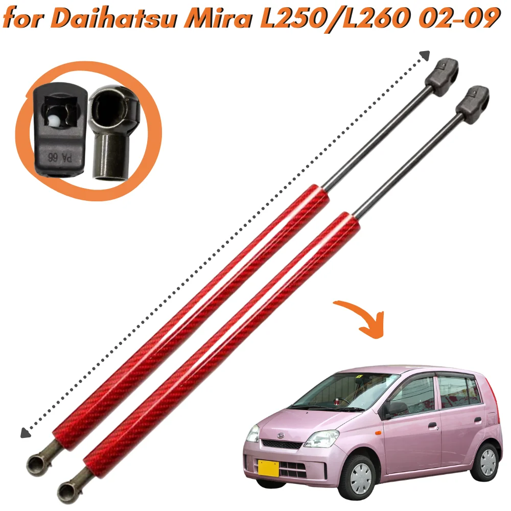 

Qty(2) Hood Struts for Daihatsu Mira for Charade (L250/L260) 2002-2009 Front Bonnet Gas Springs Shock Absorbers Lift Supports