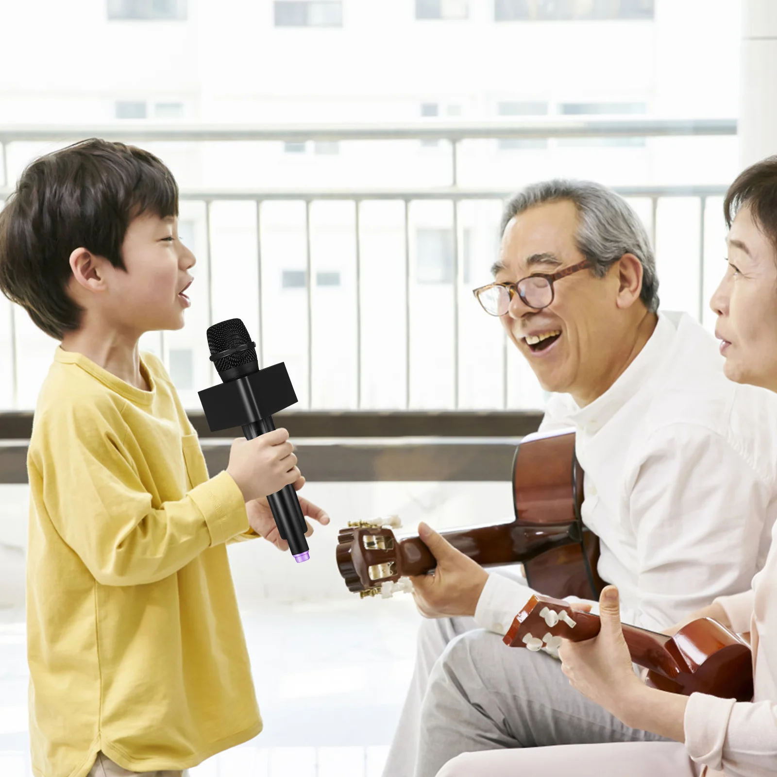 1Set وهمية ميكروفون الدعامة واقعية التظاهر اللعب هيئة التصنيع العسكري العلم مكعب كاريوكي مرحلة الأداء محاكاة هيئة التصنيع العسكري ميكروفون وهمية #3