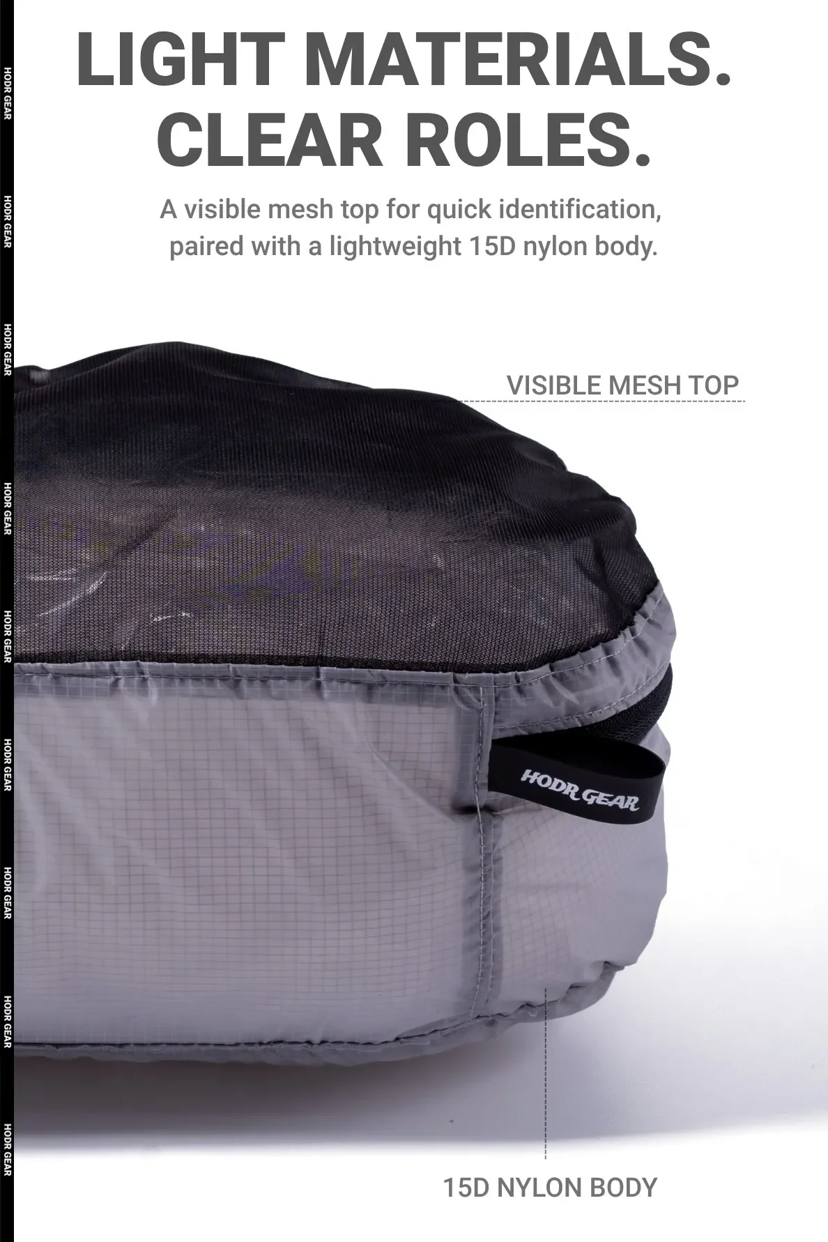 [HODRGEAR] Mesh Pack Pod Rucksack-Organizer mit Sichtbarer Netzoberseite Enthält Polycro Rucksack-Innenauskleidung für Ultraleichte Packungsorganisation – Detail 9