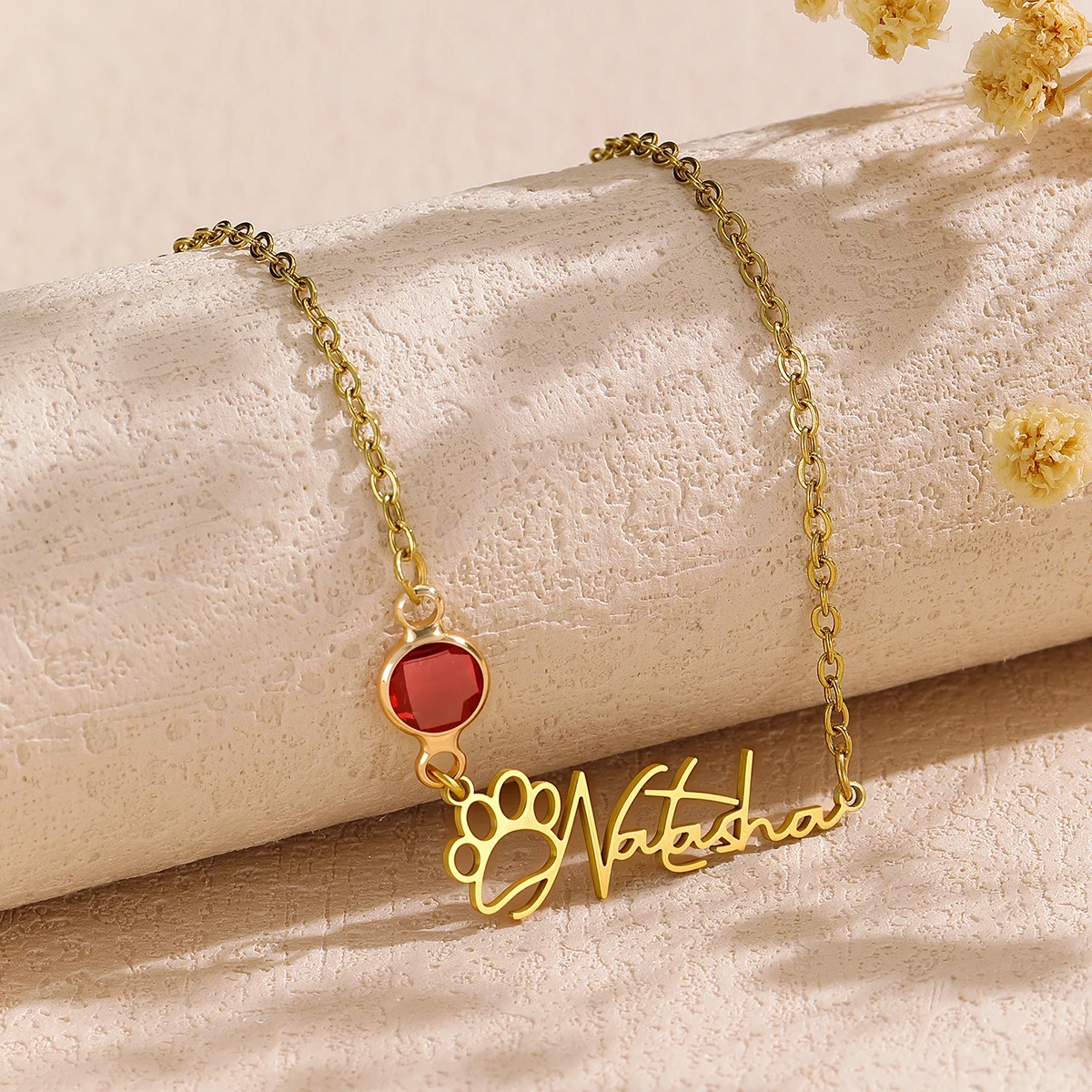 مخصص القط باو اسم المحتوى الإبداعية الأزياء الفولاذ المقاوم للصدأ قلادة الترقوة سلسلة المرأة والرجال الملحقات #4