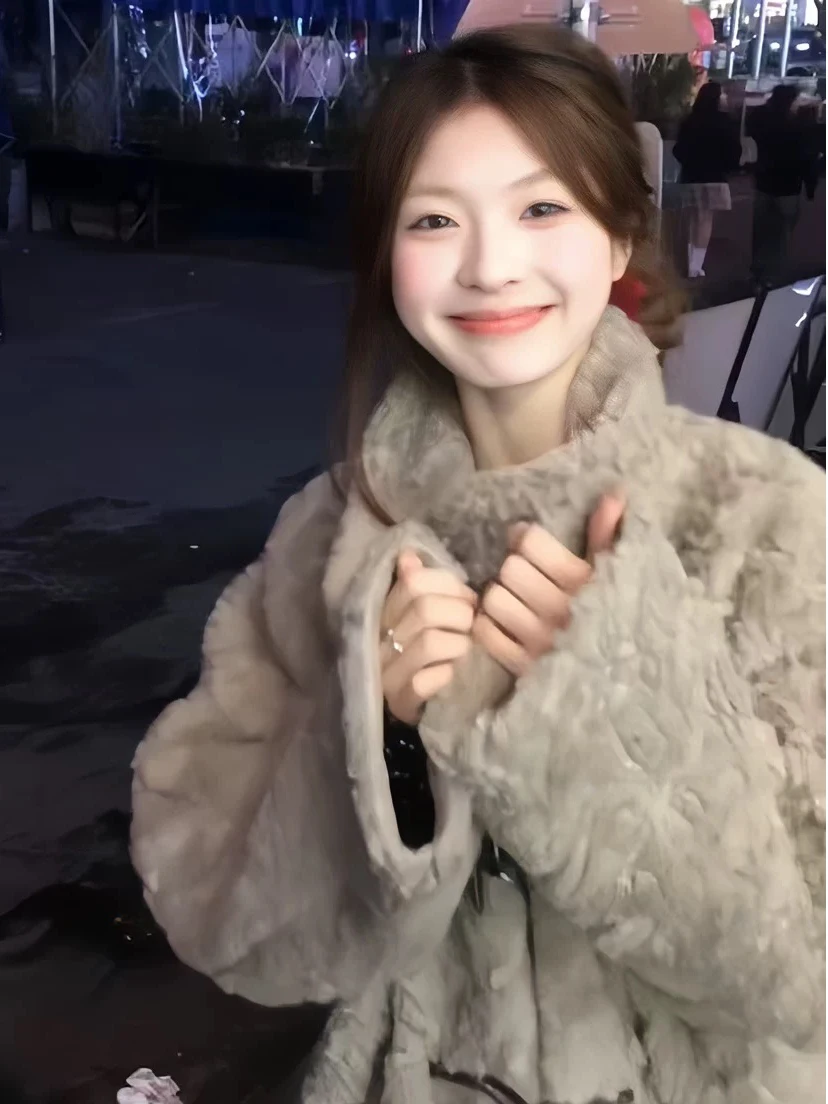 Casaco de pele de cordeiro retrô feminino, ecologicamente correto, quente, inverno, botão, roupa externa, viagem, sle, ajuste solto